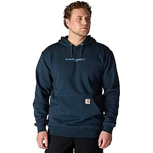 $40.19* | Carhartt Men's Rain Defender Loose Fit Midweight 1889 Graphic Sweatshirt (Navy) at Amazon