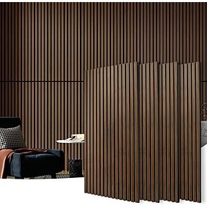 $127.11* | 4-Pack 47.2" x 23.6" Art3d Wood Slat Wall Acoustic Panels (Dark Walnut) at Amazon