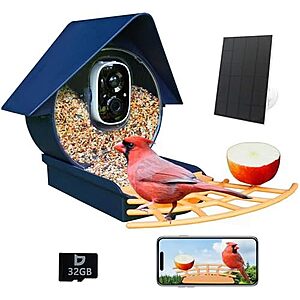 $49.99* | Birdkiss Smart Bird Feeder with FHD Camera & 3W Solar Panel at Amazon