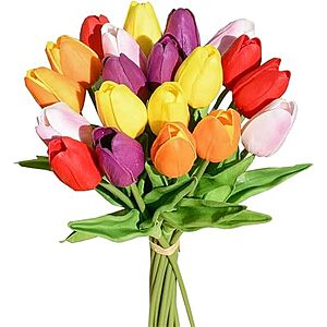 $9.99* | 20-Pk Mandy's 13.5" Artificial Multicolor Tulips Flowers Centerpiece at Amazon