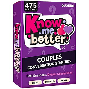 Quokka 100-Card Couples Conversation Card Game (True Depths) $9.99 + Free Shipping w/ Prime or on $35+