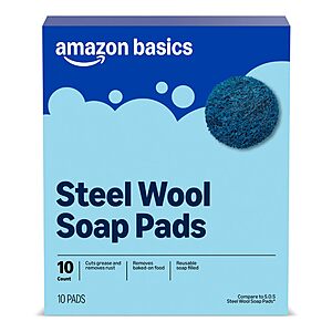 10-Count Amazon Basics Steel Wool Soap Pads $1.70 + Free Shipping w/ Prime or on orders over $35