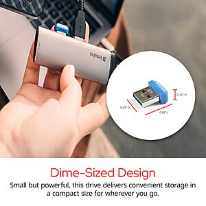Verbatim 32GB Store 'n' Stay Nano USB 3.2 Gen 1 Flash Drive Snag-Free Low Profile Thumb Drive - Blue $11.93
