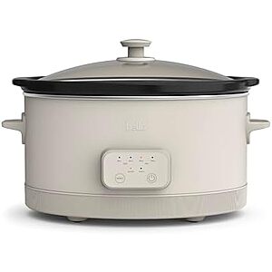 [AC] $24.49 | bella SAVOR 6qt Programmable Non-Toxic Slow Cooker, Oatmilk at Amazon