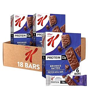 [SnS, AC] $6.74* | 18-Pk 1.58-Oz Special K Bar Protein Meal Bars (Brownie Batter) at Amazon