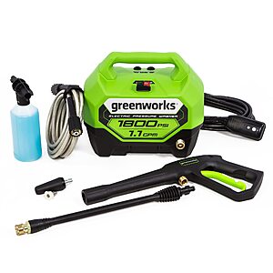 Greenworks 1800 PSI (1.1 GPM) Electric Pressure Washer PWMA Certified $99.98