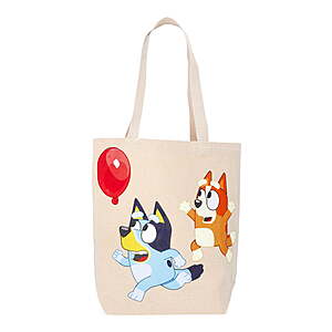 Licensed 13.5" Tote Bag, Natural Canvas: Bluey Harry Potter K-Pop Demon Hunters Kuromi Spongebob Squarepants $5