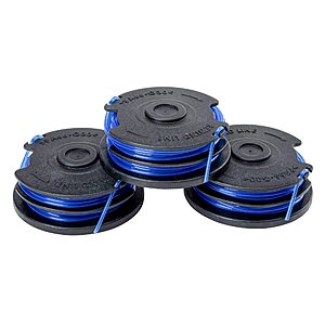 Greenworks 0.065" 3-Pack Dual Line Replacement String Trimmer Line Spool,Black/Blue $7.77