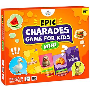Clever Fox Play Epic Charades Mini Travel Card Game for Kids $9.99 + Free Shipping w/ Prime or on $35+