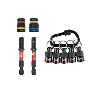 Milwaukee SHOCKWAVE Impact-Duty 2-In-1 Alloy Steel Magnetic Nut Driver Set (2-Piece) with 5-Piece Hex Bit Holder with Carabiner $18.47