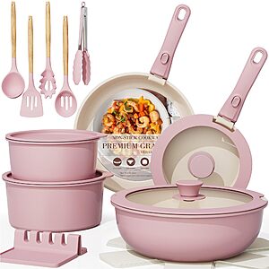 Astercook 21 Pcs Pots and Pans Set Non Stick, Ceramic Cookware Set Detachable Handle $59.89 LIMITED TIME!!!