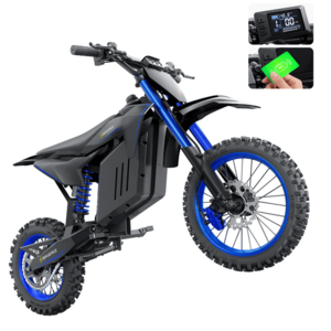14"/12" Fat Tire Skeri Hydraulic off-Road Electric Dirt Bike - 2000W (Peak 3200W) 48V 21AH Battery 37MPH (Lightning Blue) 698.59 + Free Shipping $698.59