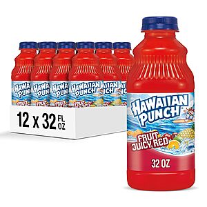 12-Pack 32-Ounce Hawaiian Punch Fruit  $7.20 w/ S&S + Free Shipping w/ Prime or on $35+