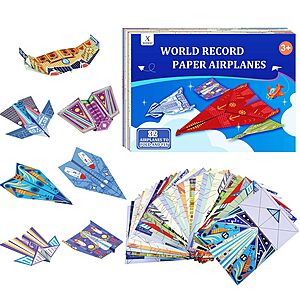Xuoent 32-Sheet Paper Airplane Kit w/ 16 Classic Designs & Digital Manual $7.56 + Free Shipping w/ Prime or on $35+