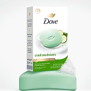 $6.38 S&S CLIP Q (ymmv) Dove Beauty Bar Soap Cool Moisture Cucumber & Green Tea Scent 6 Bars 3.75oz