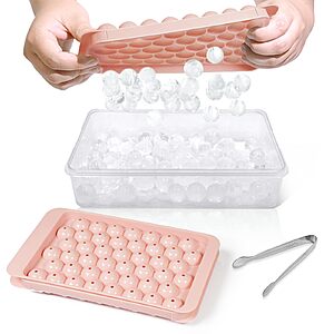 2-Pack 0.8" Wibimen Round Ice Cube Tray w/ Lid and Bin (Pink, Black, White) $6.85 + Free Shipping w/ Prime or on $35+