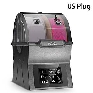 SOVOL SH02 2-Spool Filament Dryer Box 70°C PTC Heating $38.50 + Free Shipping