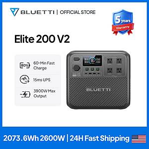 BLUETTI Elite 200 V2 Portable Power Station 2073Wh $569 + Free Shipping