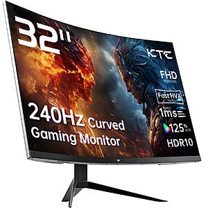 KTC 32" 240Hz Curved Gaming Monitor 1500R FHD 1ms FreeSync $110.20 + Free Shipping
