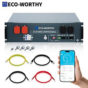 ECO-WORTHY 48V 50Ah LiFePO4 Server Rack Battery 3U 2560Wh $276 + Free Shipping $276.9