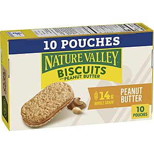 Nature Valley Peanut Butter Biscuit Sandwiches, 10 ct, 13.5 oz $4.40 or less