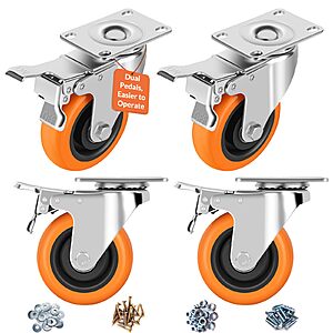ASRINIEY 4" Caster Wheels - Heavy Duty Swivel Casters Set 4 w/Dual Locking $20.57