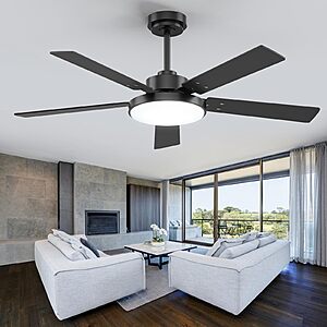 Amazon – Vaczon 52" Smart Ceiling Fan w/ LED Light $39.99 w/ Code + Deal