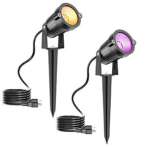 Amazon – Onforu 2-Pack 12W Purple & Orange Halloween Spotlights $19.79 w/ Code + Deal