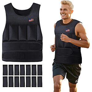 [Prime] 2–20-Lb Wolliwa Men’s & Women’s Adjustable Weighted Vest w/ 14 Removable Sandbags $15.99 + Free Shipping