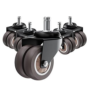 5-Pk ASHGOOB 2" Office Chair Dual Wheel / Casters Set $12 @ Amazon