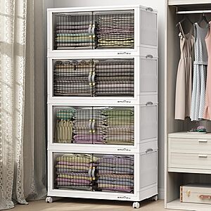 4-Ct of 120Qt (480qt Total) Broview Stackable Container Bins w/ Wheels $80 + Free S/H $79.99