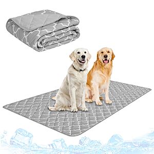 $12.99: PUPTECK Dog Cooling Mat Pad for Medium Large Dogs(Grey, X-Large 40"x60") at Amazon.com
