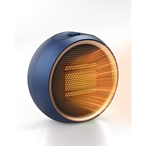 6.1” TUNISE Mini PTC Ceramic Space Heater w/ Tip-Over & Overheat Protection (Blue or Black) $9.99 + Free Shipping w/ Prime or on $35+