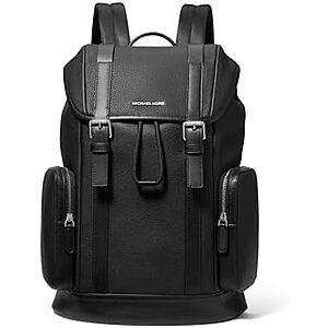 [NEW] $155.40 | Michael Kors Men's City Buckle Backpack, Silver Tone-Hardware/Black + 10% Back w/ Prime Visa Card at Amazon