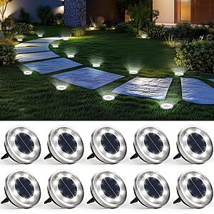 [Prime] 10-Pack SOLPEX Solar LED Ground Path Lights (Cool White) $12.95 ($1.29 each) + Free Shipping