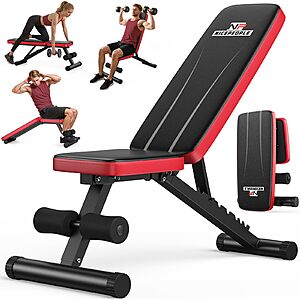 NICEPEOPLE Adjustable Weight Bench, 660LBS Capacity Workout Bench with 8 Backrests $40.14