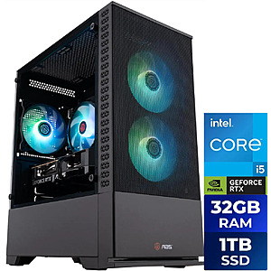 ABS Cyclone Aqua Prebuilt Gaming PC Powered by Asus- Windows 11 - Intel Core i5-14400F - GeForce RTX 5060 8GB - DLSS 4 - 32GB DDR4 - 1TB NVMe SSD $1099