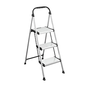 Cosco 3 Step All Aluminum Step Stool: Lightweight Gray & Black Ladder, 225 lb Capacity, No Assembly Required $34.99