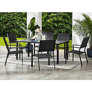 Mainstays Dashwood 7-Piece Steel Outdoor Dining Set, Black - $197