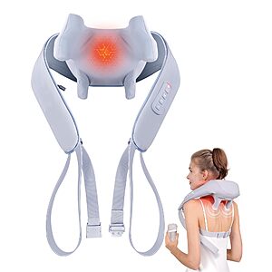 MASGRE Shiatsu Neck and Shoulder Massager, Cordless Back Massager with Heat $23.49
