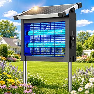 Zechuan Solar Bug Zapper Outdoor, Cordless Rechargeable Mosquito Killer $29.99
