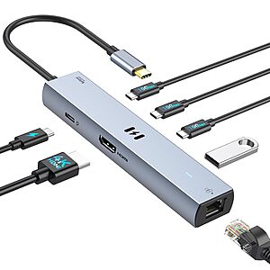7-in-1 Selore USB-C Hub w/ 4K@60Hz HDMI, 10Gbps USB-C, Gigabit Ethernet & 100W PD $9.99 + Free Shipping w/ Prime or on $35+