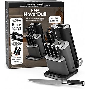 Ninja® NeverDull® 10-Pc German Steel Knife Set, Black, NK32010BK1 $199.99