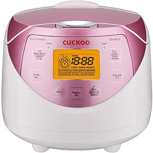 CUCKOO Micom Fuzzy Logic Rice Cooker, 12-Cup Cooked, Pink, CR-0631F $107.99