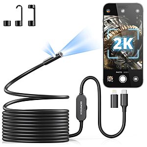 DEPSTECH NTC55 2K 2560×1440P Dual-Lens Endoscope Camera $19.42 + Free Shipping w/ Prime or on $35+