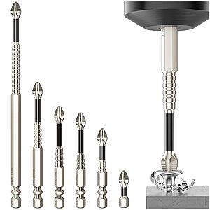 6-Piece HJKLIUT Magnetic Phillips Screwdriver Bit Set $5.84 + Free Shipping w/ Prime or on $35+