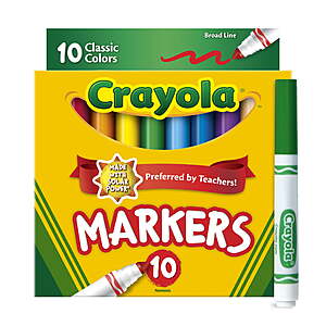 Crayola Broad Line Markers, 10 Ct, $.97, Walmart $0.97