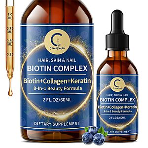 Biotin & Collagen Liquid Drops, Support Glowing Skin, Hair & Nail Growth $8.56