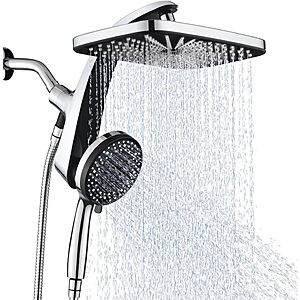 [Lightning deal] Rain Shower Head with Handheld Showerhead, Chrome 1.8GPM 460311 $47.45