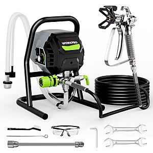 WORKPRO 700W Airless Paint Sprayer, 2900PSI High Efficiency $143.99